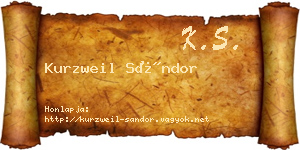Kurzweil Sándor névjegykártya